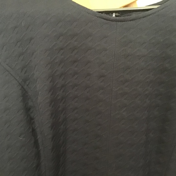 Liz Claiborne Navy Blue Embossed Houndstooth Dress - Picture 3 of 5